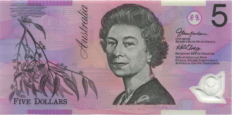 Australien / Australia P.57c 5 Dollars (20)05 BA 05 Polymer (1) 1. prefix 