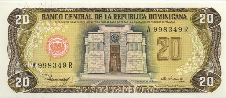 Dom. Republik/Dominican Republic P.120b 20 Peso Oro 1980 (1) 