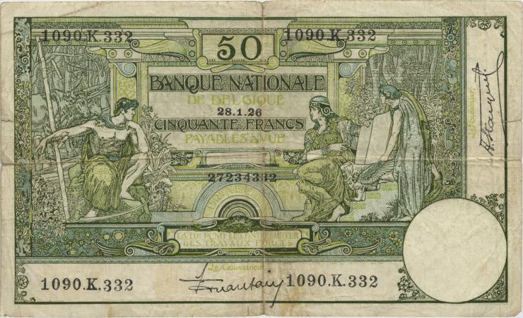 Belgien / Belgium P.068c 50 Francs 28.1.1926 (4) 