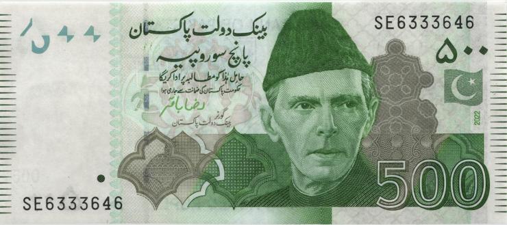 Pakistan P.neu 500 Rupien 2022 (1) 