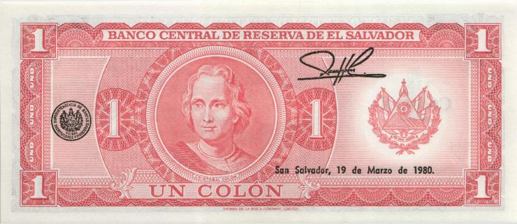 El Salvador P.125a 1 Colon 1977 (19.3.1980) (1) 