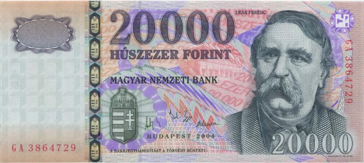 Ungarn / Hungary P.193a 20.000 Forint 2004 (2+) 