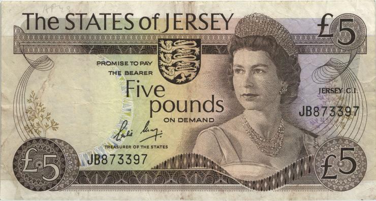 Jersey P.12b 5 Pounds (1976-88) (3) 