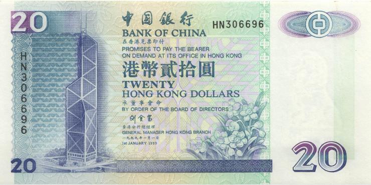 Hongkong P.329e 20 Dollars 1999 (1) 