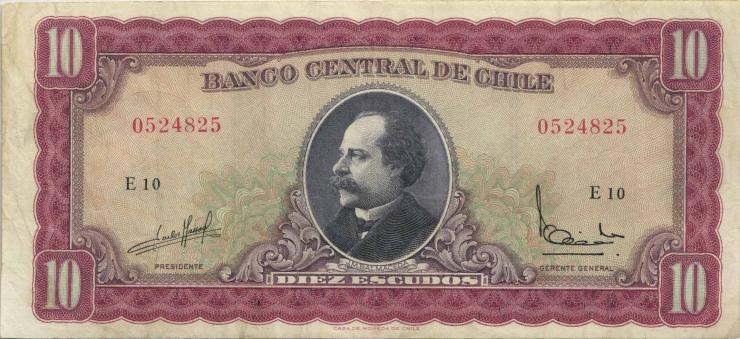 Chile P.139 10 Escudo 1962-75 (3+) 