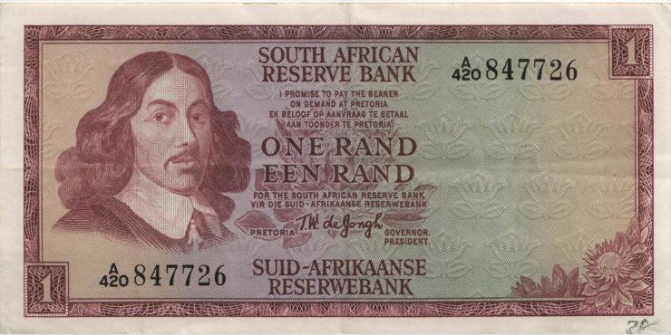 Südafrika / South Africa P.109b 1 Rand (1967) (3) 