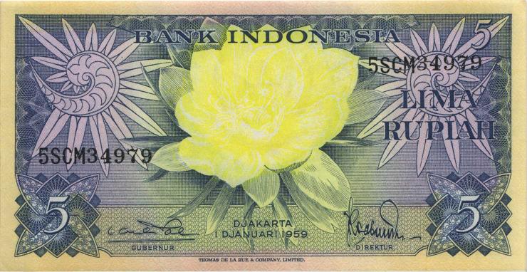 Indonesien / Indonesia P.065 5 Rupien 1959 (1/1-) 