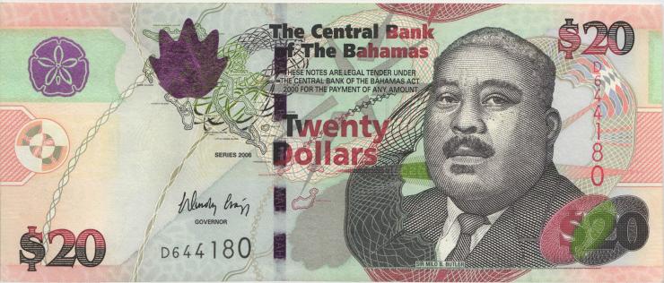 Bahamas P.74 20 Dollars 2006 (3+) 