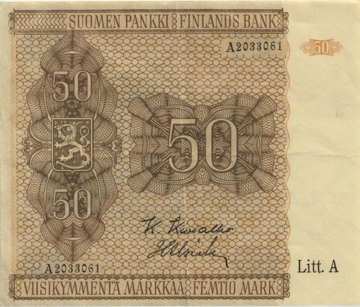 Finnland / Finland P.079 50 Markkaa 1945 (3) 