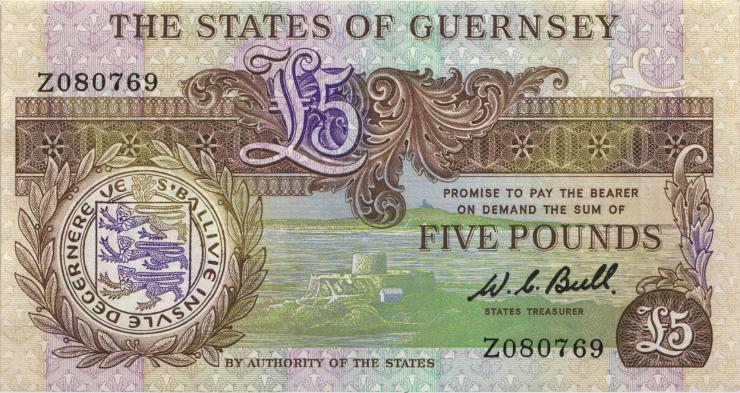 Guernsey P.49r 5 Pounds (1980-89) Z replacement (1) 