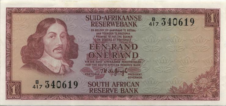 Südafrika / South Africa P.116b 1 Rand (1973-75) (Afrikaans) (2) 