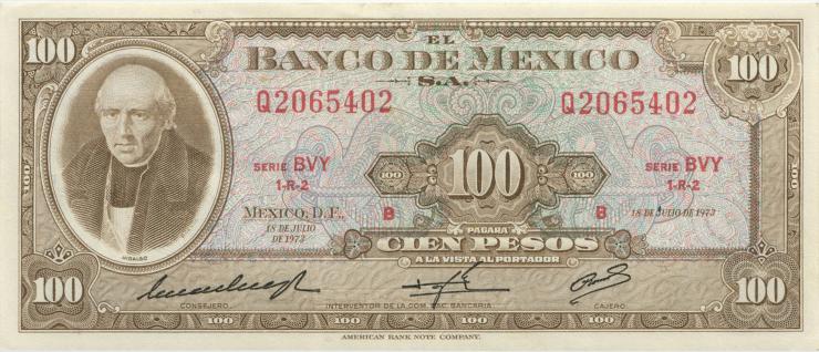 Mexiko / Mexico P.061i 100 Pesos 1973 (2) 