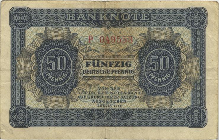 R.339a: 50 Pfennig 1948  6-stellig Serie P (3) 