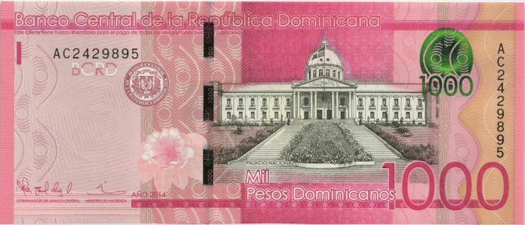 Dom. Republik/Dominican Republic P.193a 1000 Pesos Dominicanos 2014 (1) 
