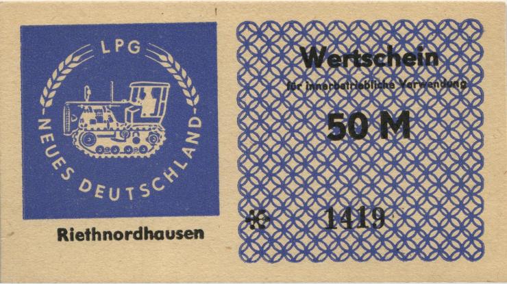 L.119.08 LPG Riethnordhausen "Neues Deutschland" 50 Mark (1) 