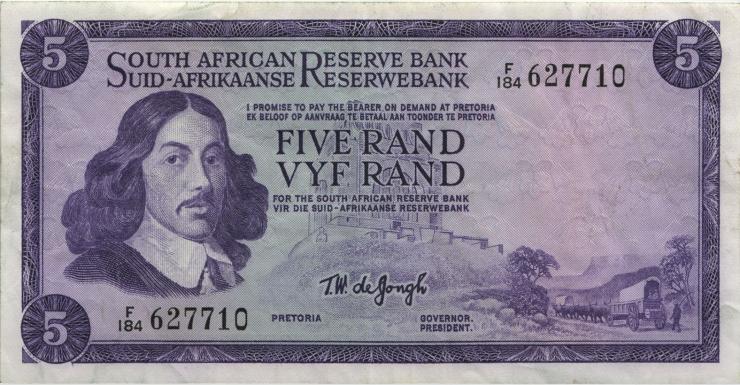 Südafrika / South Africa P.111b 5 Rand (1975) (Englisch)(3) 
