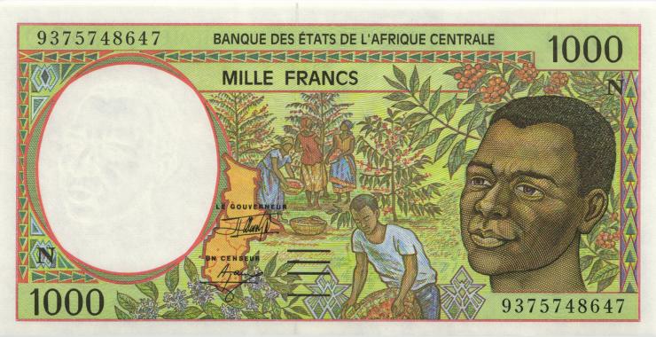 Zentral-Afrikanische-Staaten / Central African States P.502Na 1000 Francs 1993 (1-) 