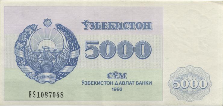 Usbekistan / Uzbekistan P.71b 5.000 Sum 1992 (2) 