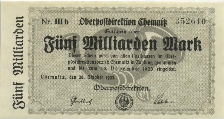 MG501.04 OPD Chemnitz 5 Milliarden Mark 1923 Nr. IIIb (1) 