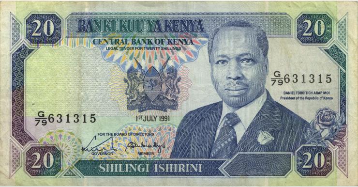 Kenia / Kenya P.25d 20 Shillingi 1991 (3) 