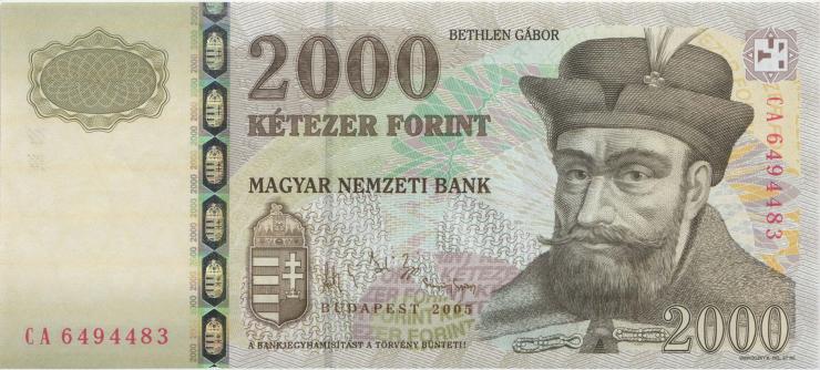 Ungarn / Hungary P.190d 2.000 Forint 2005 (1) 