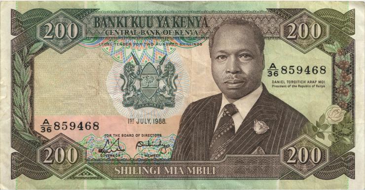Kenia / Kenya P.23Ac 200 Shillingi 1988 (3) 