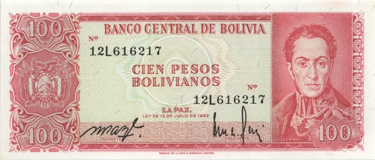 Bolivien / Bolivia P.164b 100 Pesos Bolivianos 1983 (L.1962) (1) 