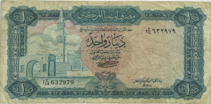 Libyen / Libya P.35b 1 Dinar (1972) (4) 