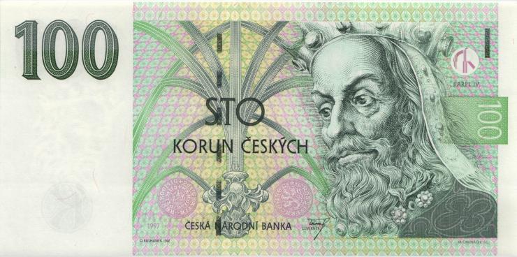 Tschechien / Czech Republic P.18d 100 Kronen 1997 F (1) 