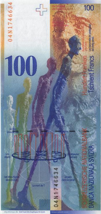 Schweiz / Switzerland P.72g 100 Franken 2004 (1) 