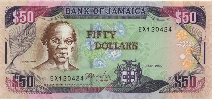Jamaika / Jamaica P.079c 50 Dollars 2002 (1) 