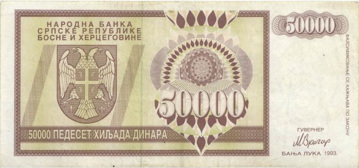 Bosnien & Herzegowina / Bosnia P.140 50.000 Dinara 1993 (3) 