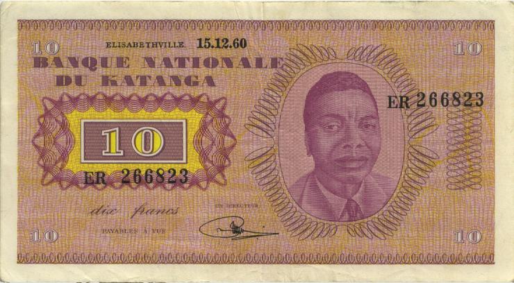 Katanga P.05a 10 Francs 15.12.1960 (3) 