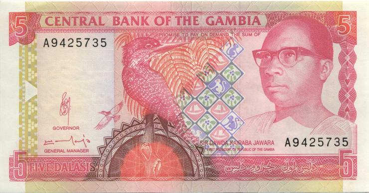Gambia P.12b 5 Dalasis 1991-95 (2) 