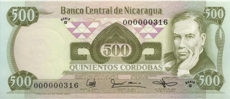 Nicaragua P.144 500 Cordobas 1985 00000316 (1) 