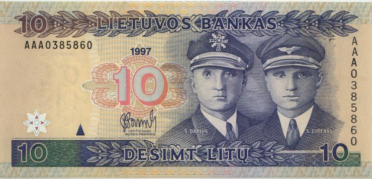 Litauen / Lithuania P.59 10 Litu 1997 Serie AAA (1) 