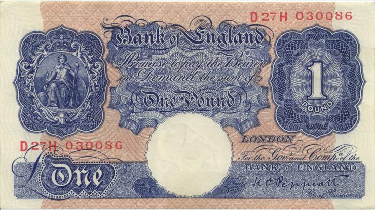 Großbritannien / Great Britain P.367a 1 Pound (1940-48) (1/1-) 