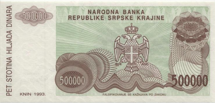 Kroatien Serb. Krajina / Croatia P.R23 500.000 Dinara 1993 ohne Kenn-Nummer (1) 