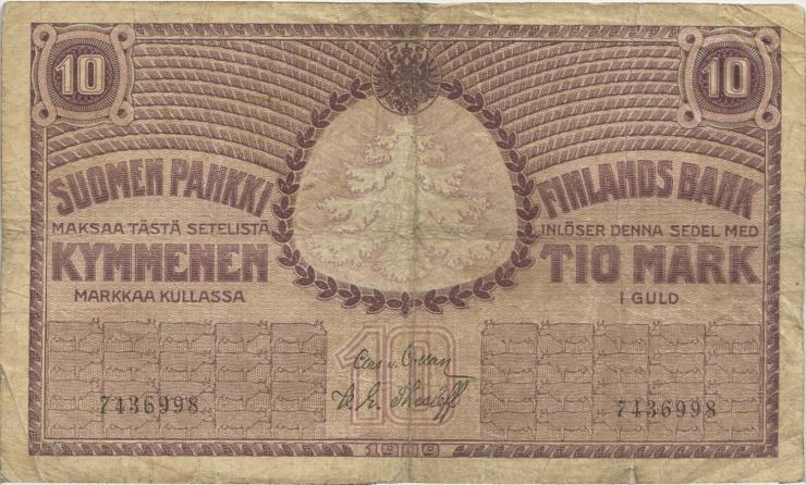 Finnland / Finland P.010 10 Markkaa 1909 (4) 