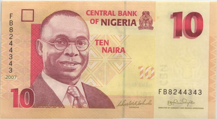 Nigeria P.33b 10 Naira 2007 (1) 
