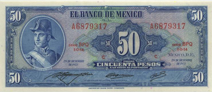 Mexiko / Mexico P.049u 50 Pesos 1972 (1) 