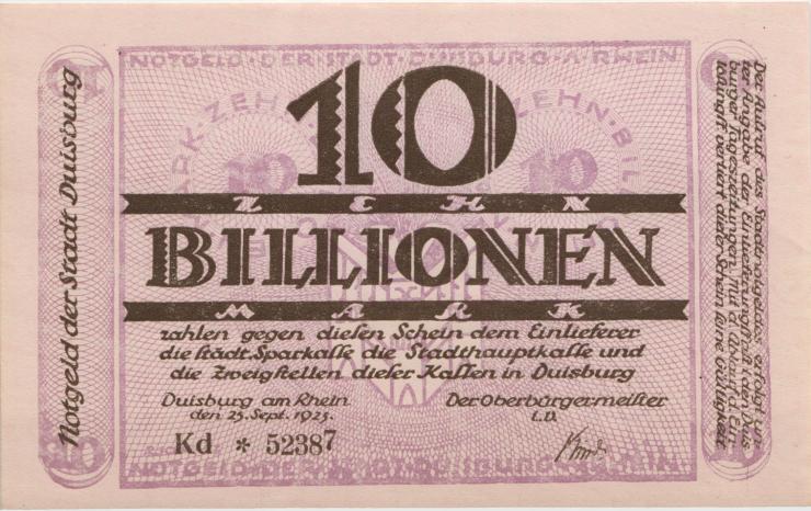 Duisburg 10 Billionen Mark 1923 (1) 