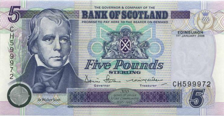 Schottland / Scotland P.119e 5 Pounds 2006 CH 599972 (1) 