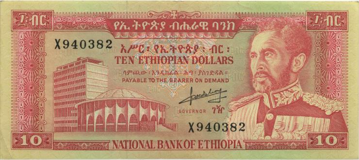 Äthiopien / Ethiopia P.27 10 Dollars (1966) (2) 