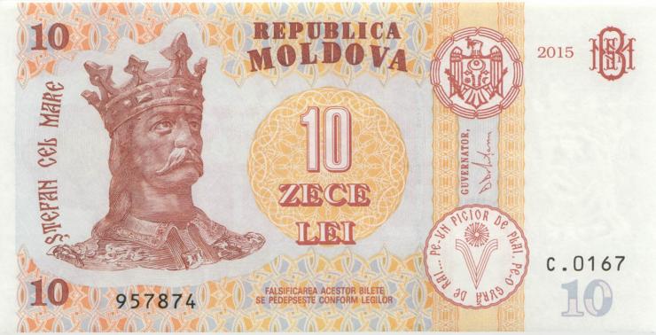 Moldawien / Moldova P.22a 10 Leu 2015 (1) 