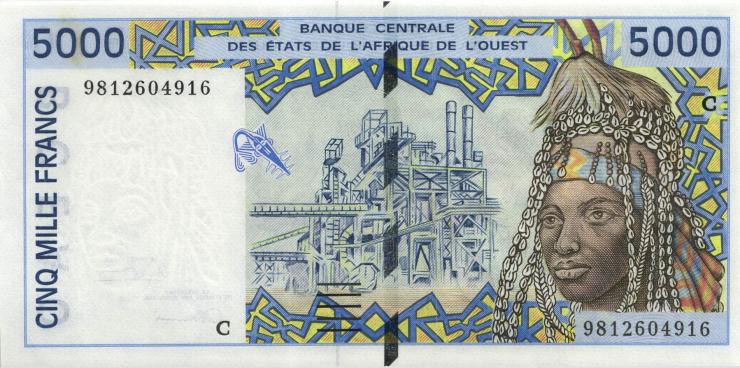 West-Afr.Staaten/West African States P.313Cg 5000 Francs 1998 (1) 
