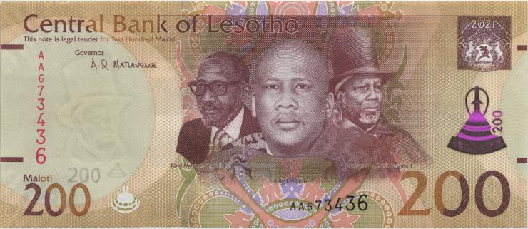 Lesotho P.30 200 Maloti 2021 (1) 
