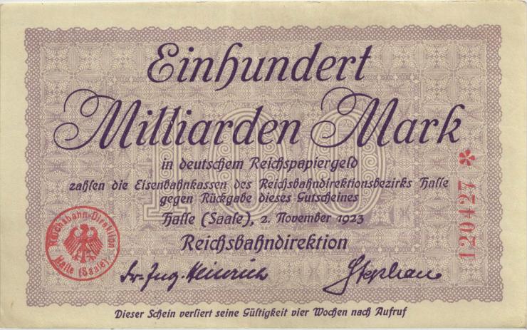 PS1248 Reichsbahn Halle 100 Milliarden Mark 1923 (2) 