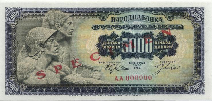 Jugoslawien / Yugoslavia P.076s 5000 Dinara 1963 (1) 