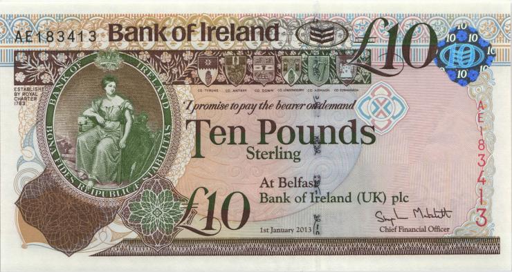 Nordirland / Northern Ireland P.087a 10 Pounds 2013 (1) 